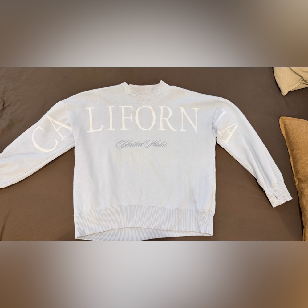 Abercrombie & Fitch Light Blue California Graphic Sweater
